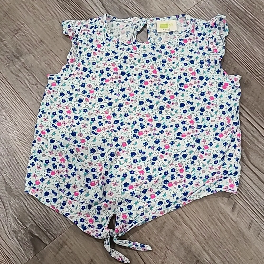 Justice/Crazy 8s Front Tie Floral Shirt with Matching Shorts Size 8